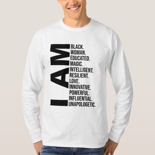 私は黒人女性の黒人歴史月間の教育Blac Tシャツ (正面)