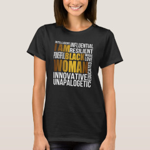 私は黒人女性の黒人歴史月間の教育Blac Tシャツ