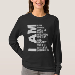 私は黒人女性の黒人歴史月間の教育Blac Tシャツ