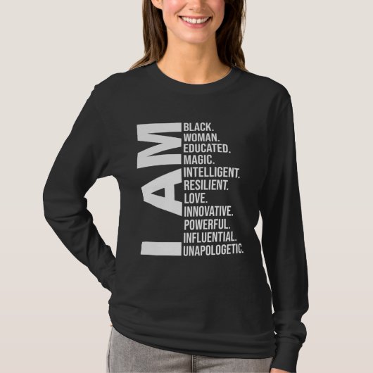 私は黒人女性の黒人歴史月間の教育Blac Tシャツ (正面)