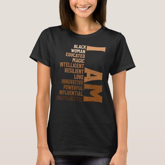 私は黒人女性の黒人歴史月間の教育Blac Tシャツ (正面)