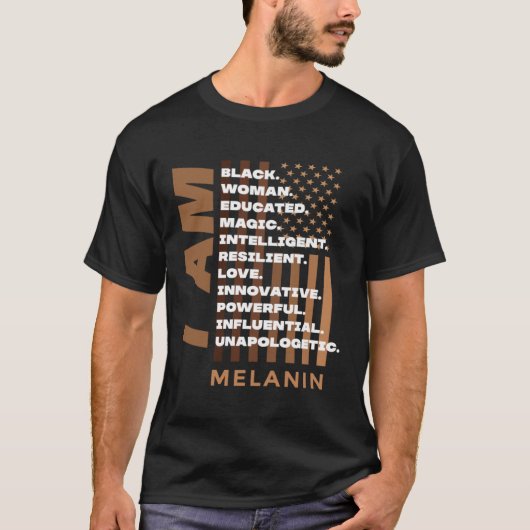私は黒人女性ストーム強アフリカ人女性ブラック Tシャツ (正面)