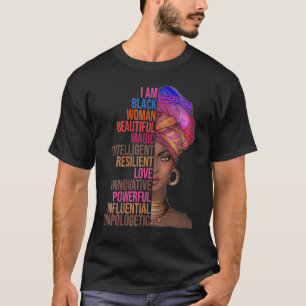 私は黒人女性ブラックヒストリー月メラニン女王 Tシャツ
