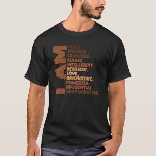 私は黒人女性メラニンプライドアフリカンブラックヒスト Tシャツ
