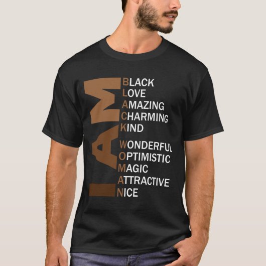 私は黒人女性メラニン誇りを持ったクイーンアフリカンアメリ Tシャツ (正面)