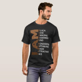 私は黒人女性メラニン誇りを持ったクイーンアフリカンアメリ Tシャツ (正面フル)