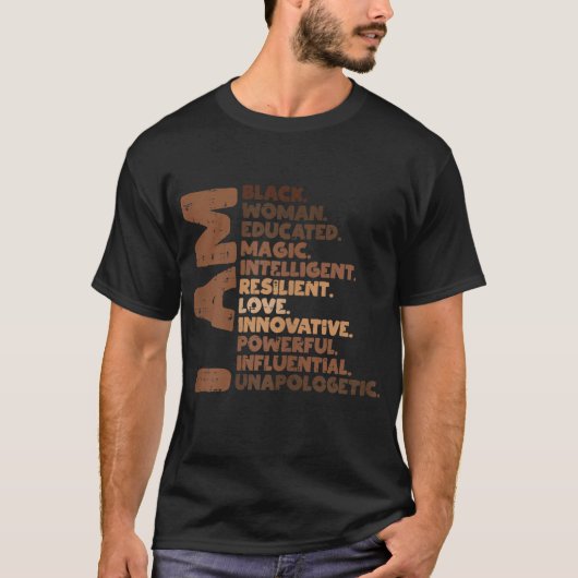 私は黒人女性メラニン・アフリカプライド史BHM Tシャツ (正面)