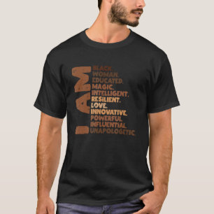 私は黒人女性メラニン・アフリカプライド史BHM Tシャツ