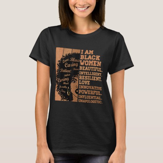 私は黒人女性黒人歴史月間アフリカンアメリ Tシャツ (正面)