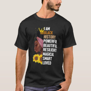 私は黒人歴史の力を持つ女性、女の子、ブラックヒスト Tシャツ