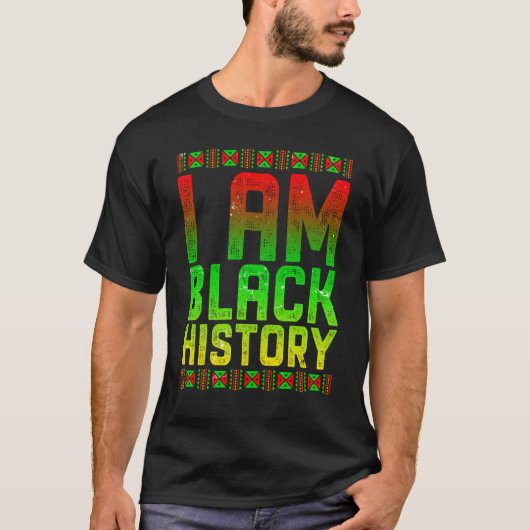 私は黒人歴史女性男性アフリカンアメリカン・ブラック Tシャツ (正面)