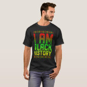 私は黒人歴史女性男性アフリカンアメリカン・ブラック Tシャツ (正面フル)