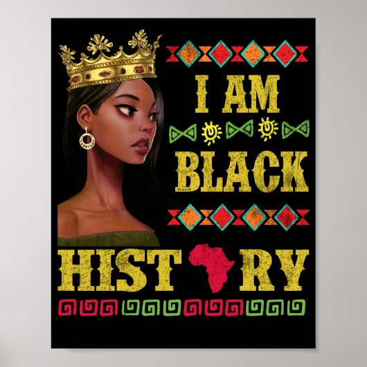 私は黒人歴史教育を受けた黒人歴史少女 ポスター (正面)