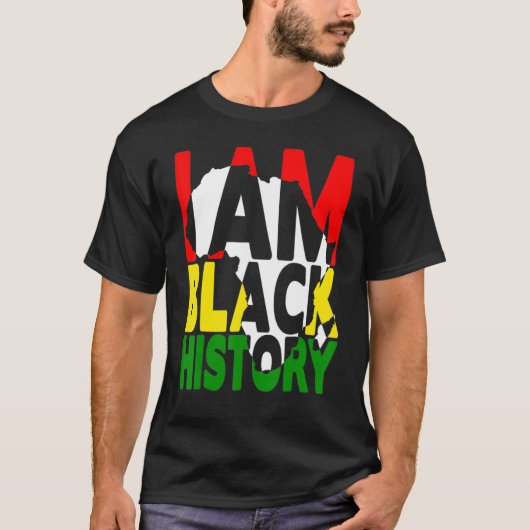 私は黒人歴史月間アフリカ系アメリカ人の男性 Tシャツ (正面)