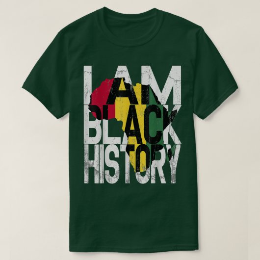 私は黒人歴史月間アフリカ系アメリカ人プライド Tシャツ (デザイン正面)