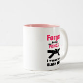 私は黒帯の空手テコンドーでありたいと思います ツートーンマグカップ (正面右)