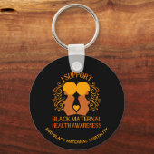 私は黒母体の健康認識度母をサポート キーホルダー (裏面)