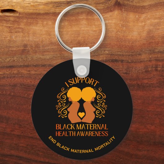 私は黒母体の健康認識度母をサポート キーホルダー (正面)