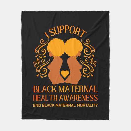 私は黒母体の健康認識度母をサポート フリースブランケット (正面)
