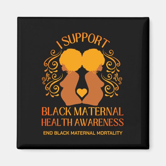 私は黒母体の健康認識度母をサポート マグネット (正面)