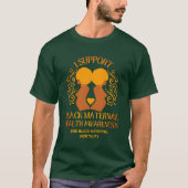 私は黒母体の健康認識度母をサポート Tシャツ (正面)