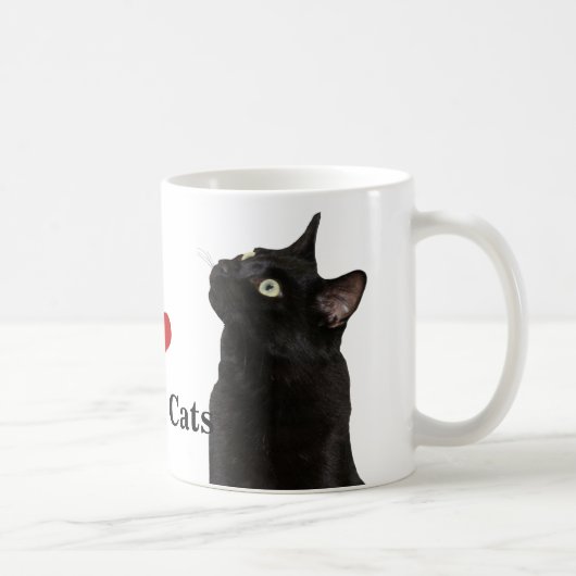 私は黒猫のマグを愛します コーヒーマグカップ (右)