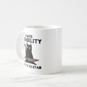 私は黒猫を刺す安定能おもしろい力がある コーヒーマグカップ (正面左)