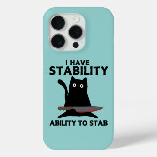 私は黒猫を刺す安定能おもしろい力がある iPhone 15 PROケース