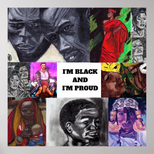 私は黒誇りを持ったコラージュのポスター ポスター (正面)