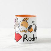 私は齧歯動物のかわいい漫画を愛します マグカップ (中央)