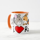 私は齧歯動物のかわいい漫画を愛します マグカップ (正面左)