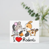 私は齧歯動物の可愛い漫画が大好きだ ポストカード (スタンド正面)