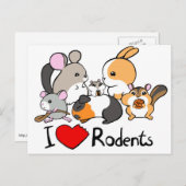 私は齧歯動物の可愛い漫画が大好きだ ポストカード (正面/裏面)