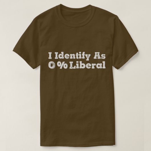 私は0%リベラルだと自認する - 大胆な政治ユーモア Tシャツ (デザイン正面)