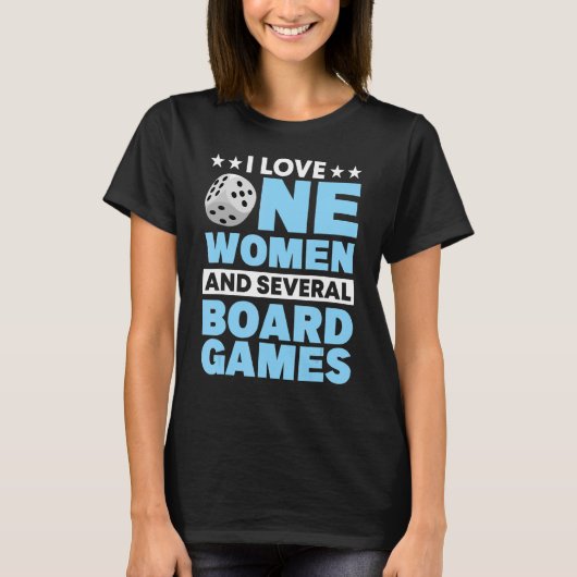 私は1つの女性ボードゲームボードゲーマー卓上が大好き Tシャツ (正面)
