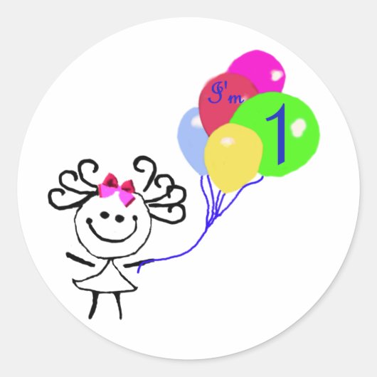 私は1スティックスフィギュア ラウンドシール (正面)