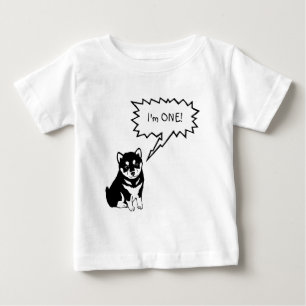 私は1ドッグスピーチバブルトドラーベビーシャツ ベビーTシャツ