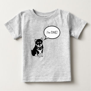 私は1ドッグスピーチバブル2オレンジベビーティー ベビーTシャツ