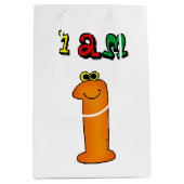 私は1才-カスタマイズ子供の誕生日のパーティーです ミディアムペーパーバッグ (正面)