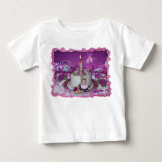 私は1枚の(wのボーダー) Tシャツです ベビーTシャツ