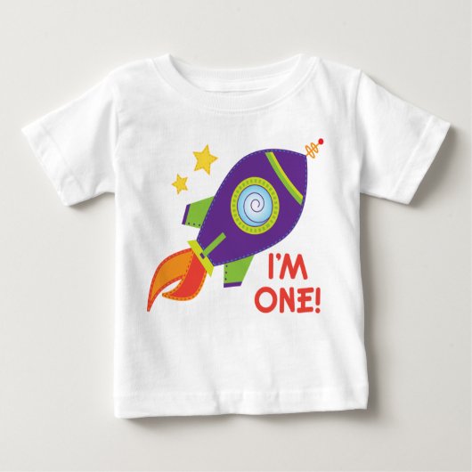 私は1枚のRocketshipの誕生日のベビーのTシャツです ベビーTシャツ (正面)