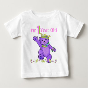 私は1歳のプリンセステディベア ベビーTシャツ