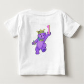 私は1歳のプリンセステディベア ベビーTシャツ (裏面)