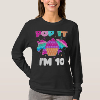 私は10ポップ・アートの誕生日ガールフィデッポップ・アートのト玩具グラフ Tシャツ