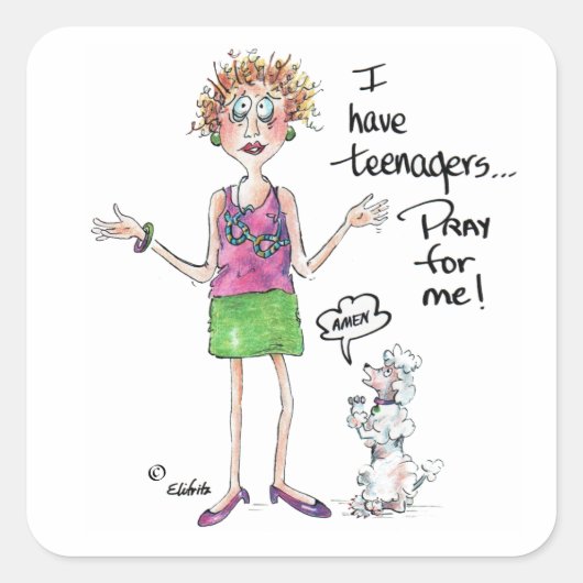 私は10代の若者を祈持っている、私のために涼しい スクエアシール (正面)