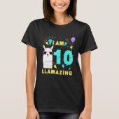 私は10歳Llamazing Llama 10誕生日Ki Tシャツ (正面)