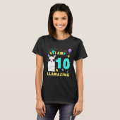 私は10歳Llamazing Llama 10誕生日Ki Tシャツ (正面フル)