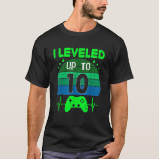 私は10番目の誕生日ギフトビデオゲーム10Yまで平準化 Tシャツ