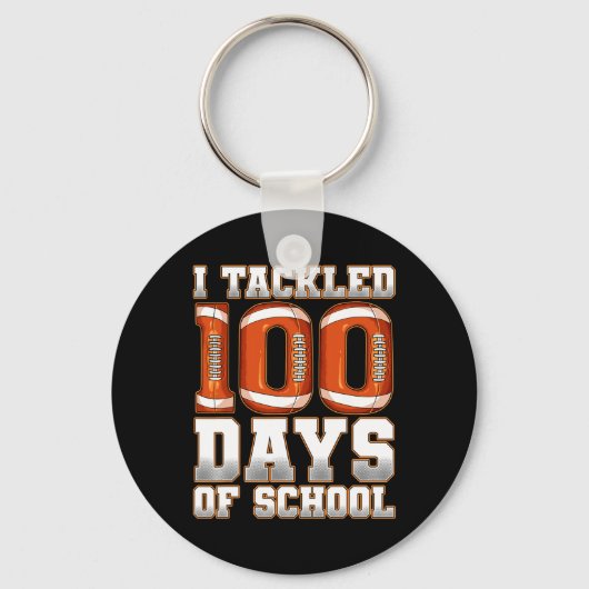 私は100の学校の日のフットビル1に取り組んだ キーホルダー (正面)