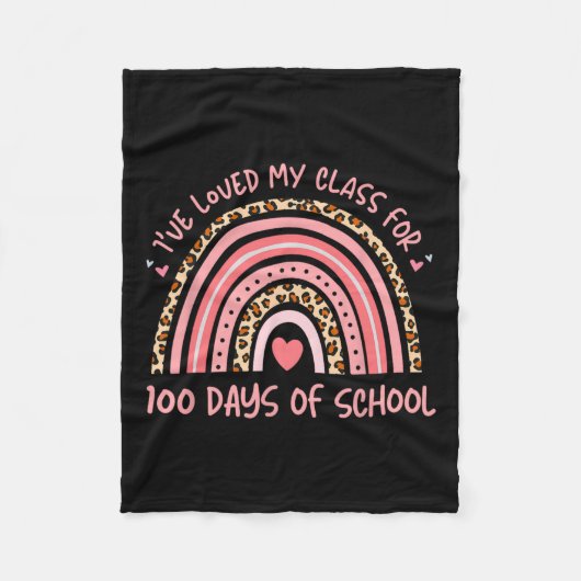 私は100の日スクールレインボーのために私のClを愛してい教える フリースブランケット (正面)